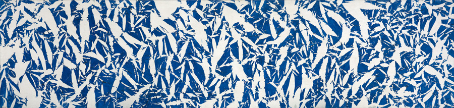 Hantai Simon:Etude (Etűd), 1969, akril, vászon, 116 x 482 cm, magángyűjtemény | Az Archives Simon Hantai jóvoltából.